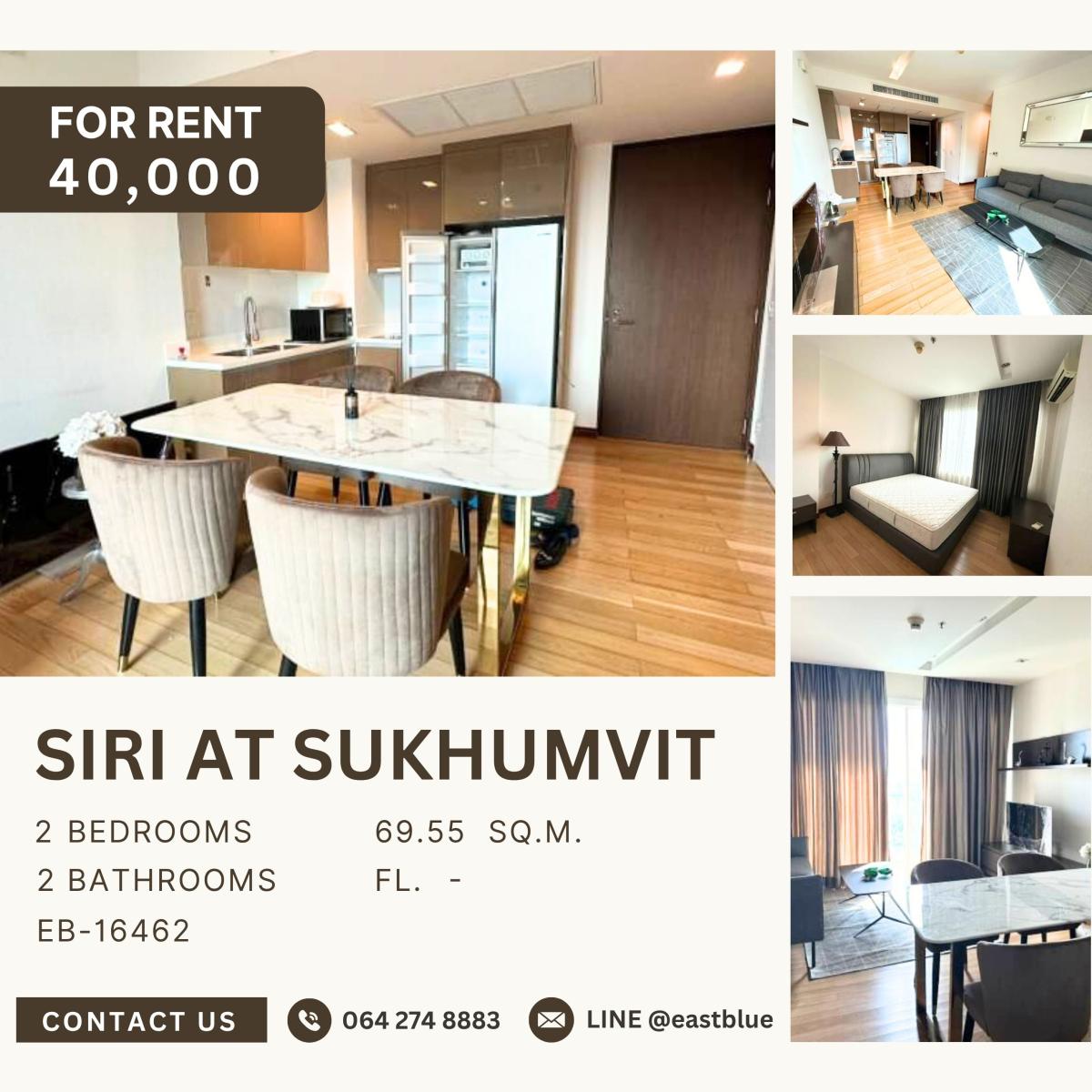 For RentCondoSukhumvit, Asoke, Thonglor : Siri At Sukhumvit, 2 bed, 40000 per month