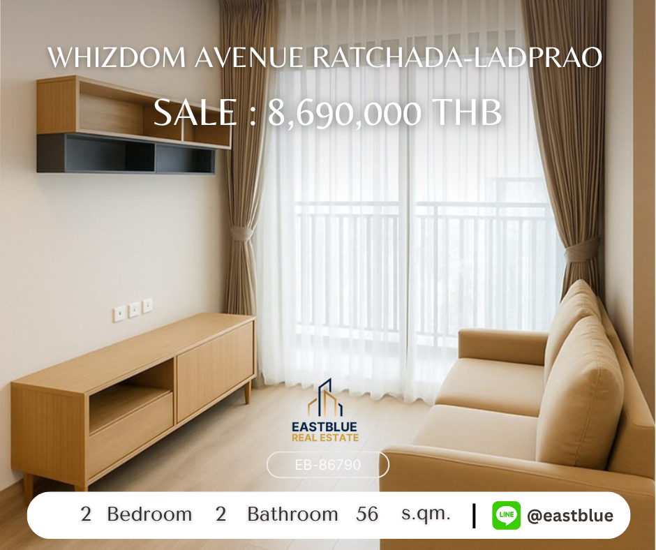 For RentCondoOnnut, Udomsuk : Whizdom Avenue Ratchada-Ladprao, 2 bed, 35000 per month