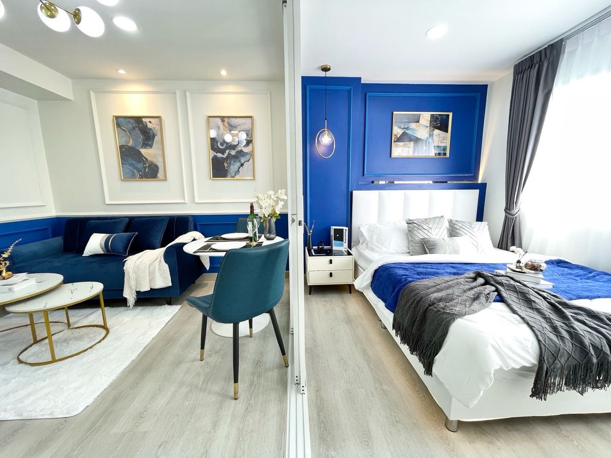 For SaleCondoLadprao101, Happy Land, The Mall Bang Kapi : 🥰 Beautiful room, newly decorated, ready to live 😍