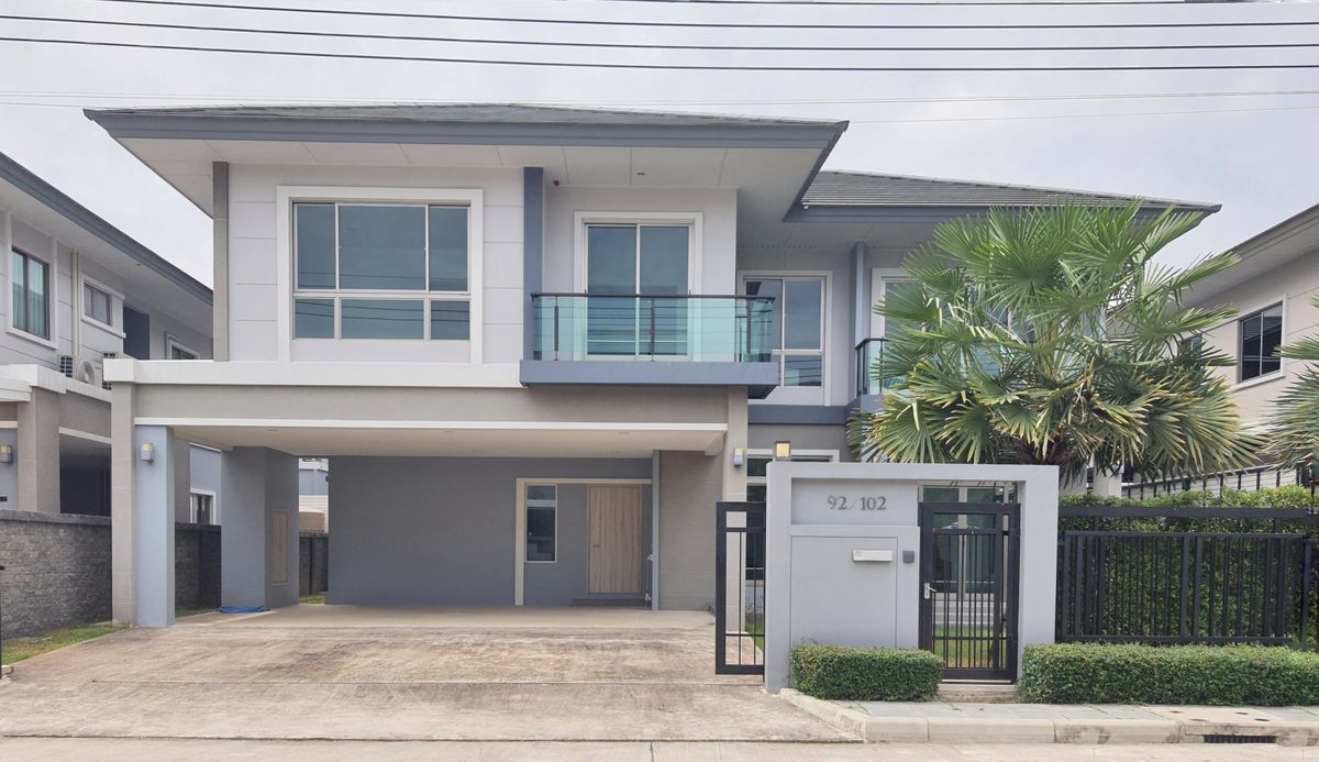 For SaleHouseChaengwatana, Muangthong : Urgent sale, 2-story house, 75.2 sq.w. 4 bedrooms, 4 bathrooms, The Palm Chaeng Watthana-Chaiyapruek   On the new Thai Chamber of Commerce The owner has never been in a beautiful condition.