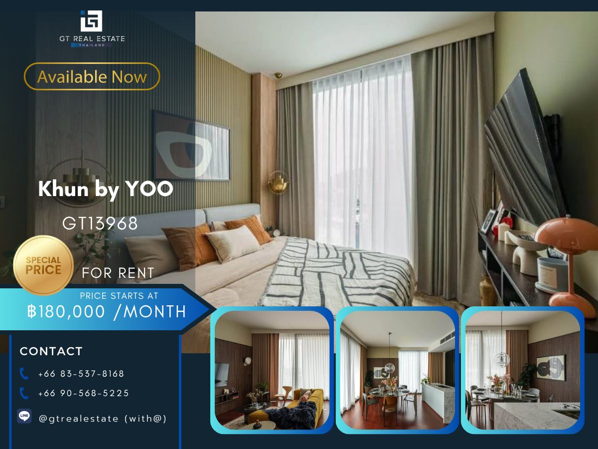 For RentCondoSukhumvit, Asoke, Thonglor : Luxury condo at Khun by Yoo. Convenient to travel near the BTS Skytrain. Complete furniture Ready to stay immediately !!