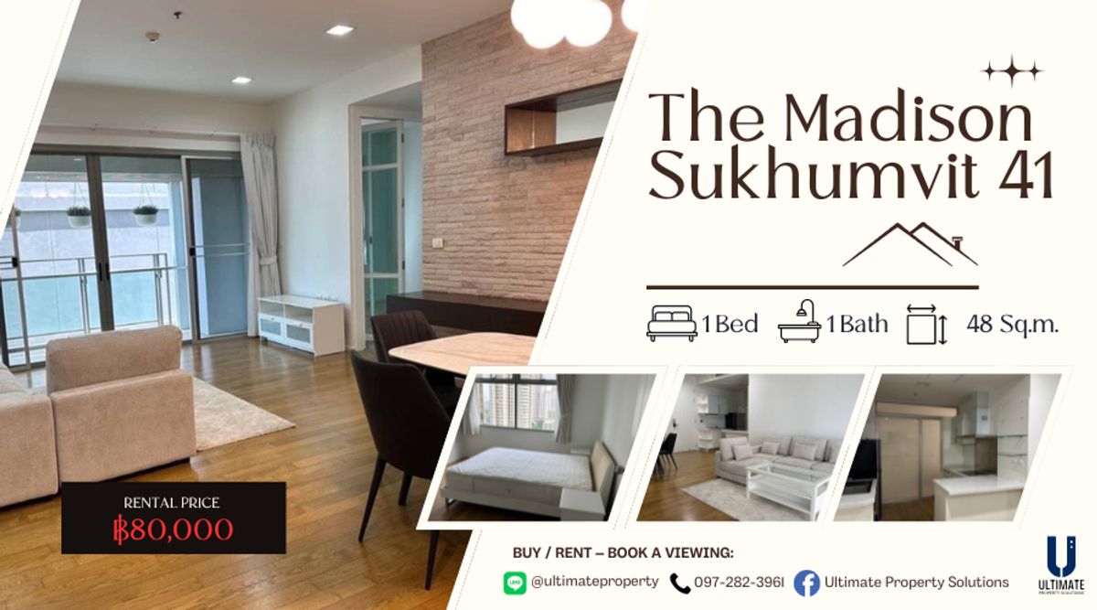For RentCondoSukhumvit, Asoke, Thonglor : Very friendly price Big room in the heart, Phrom Phong 151 sq.m., complete furniture