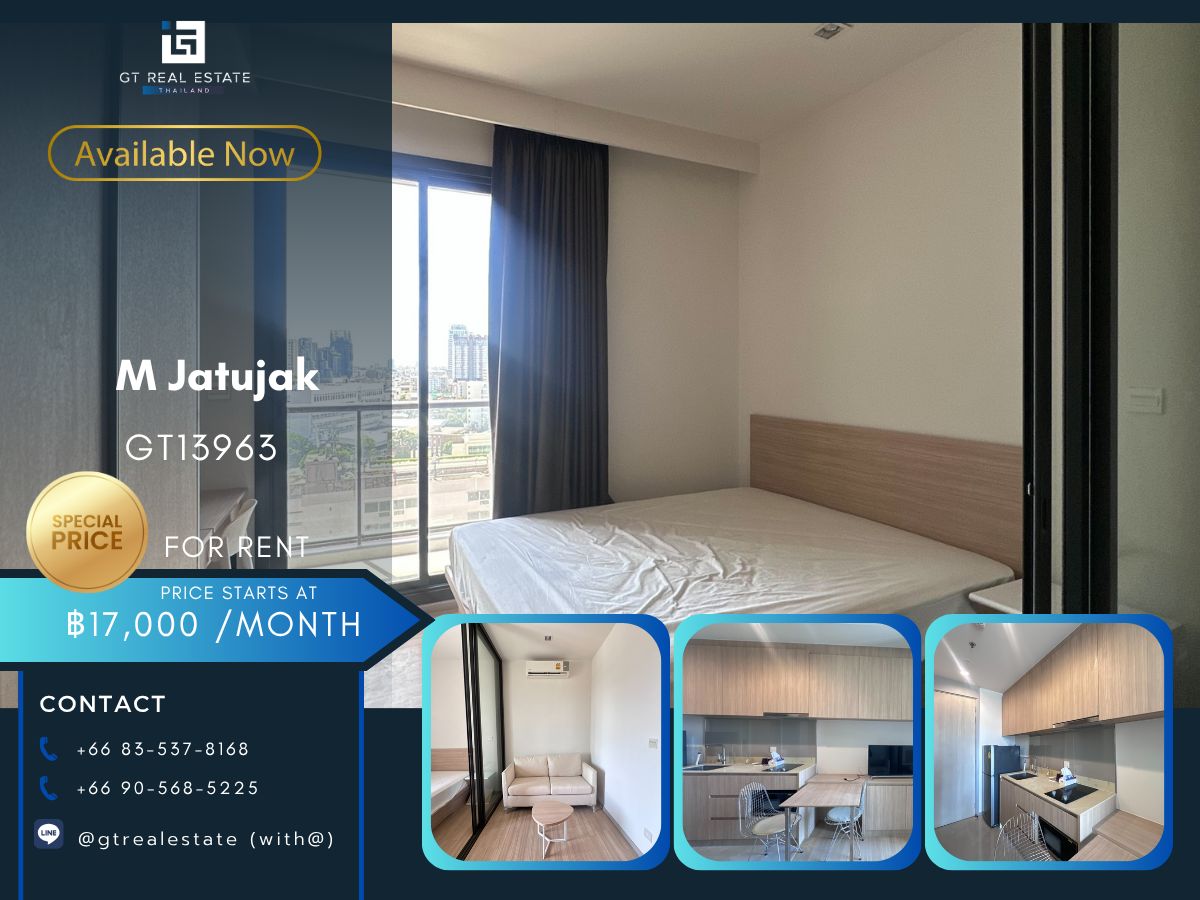 For RentCondoSapankwai,Jatujak : Condo M Jatujak is convenient to travel near the BTS train. Ready to move in !!