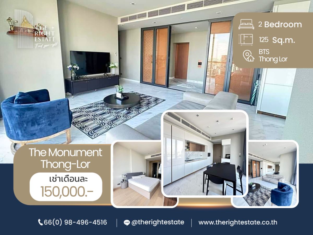 For RentCondoSukhumvit, Asoke, Thonglor : 🌿 The Monument Thonglor🌿 Nice room!! fully furnished 🛏 2 Bed 3 Bath 125 Sq.m near Thong Lor 