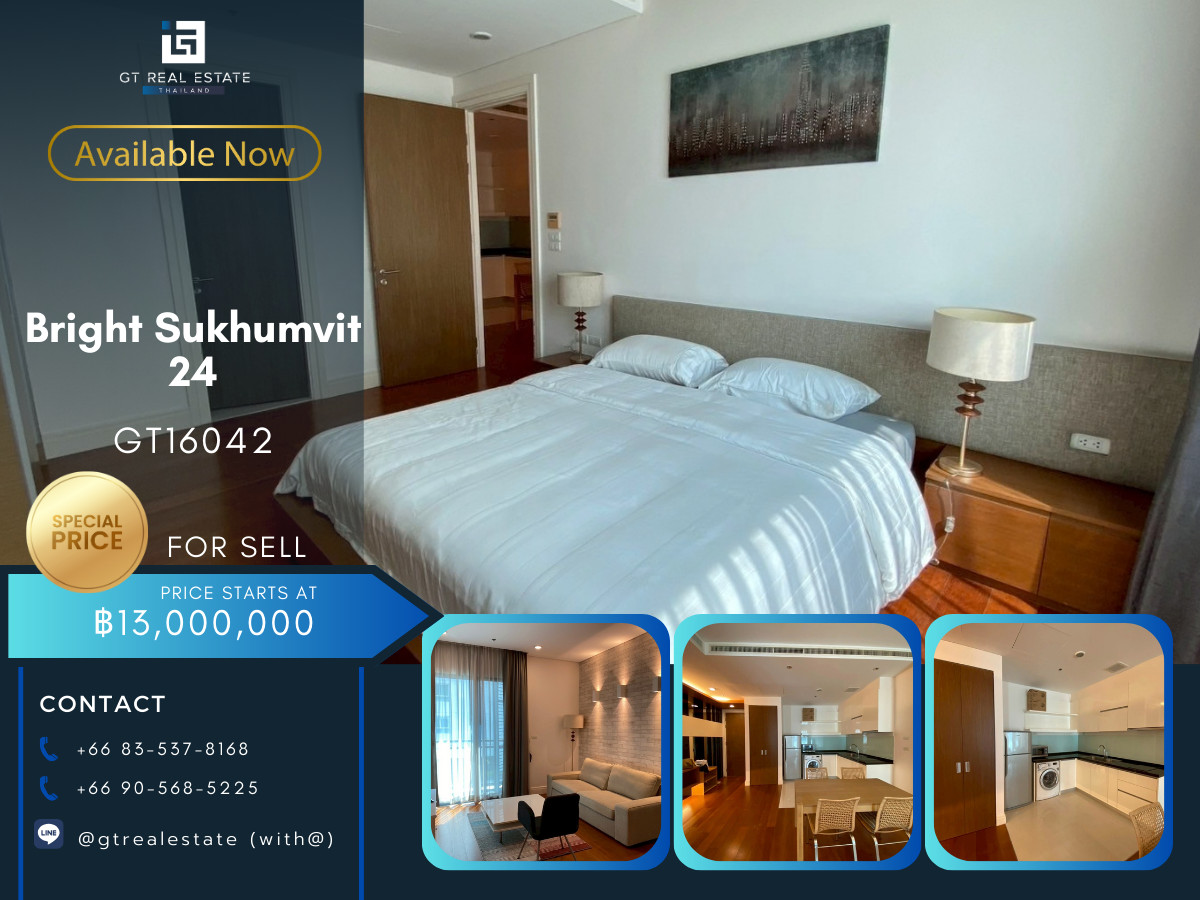 For SaleCondoSukhumvit, Asoke, Thonglor : ✨ GT16042 | Condo Bright Sukhumvit 24, convenient travel, near BTS, has a shuttle, beautiful room, ready for sale and rent. If interested, please contact!!