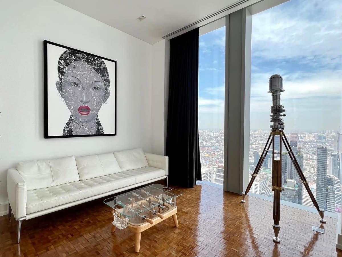 คอนโดสาทร นราธิวาส : 👀 สำรวจแบบ 3D - ห้องชุดลักซ์ชัวรี่ 3 ห้องนอน ขนาด 408 ตร.ม. บนชั้น 57 – The Ritz-Carlton Bangkok