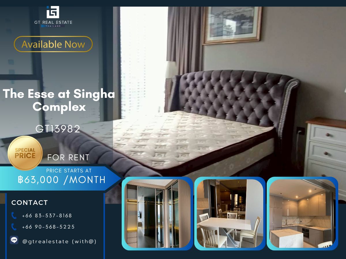 For RentCondoRama9, Petchburi, RCA : The ESSE at Singha Complex condo is convenient to travel near MAT BTS. There is a beautiful room shuttle, complete furniture, ready!