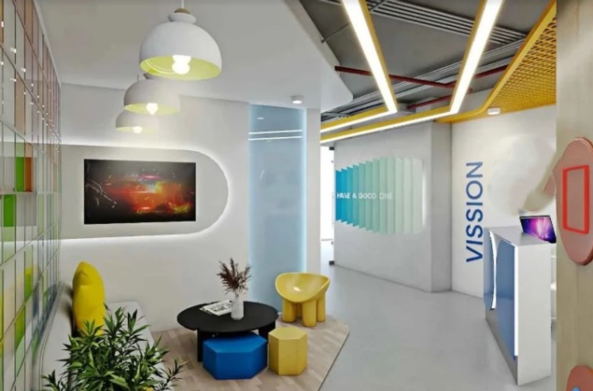 For RentOfficeRama9, Petchburi, RCA : For the office area near MRT Rama 9, ready to decorate the room.  The real room is very beautiful.  Can transport furniture to use immediately