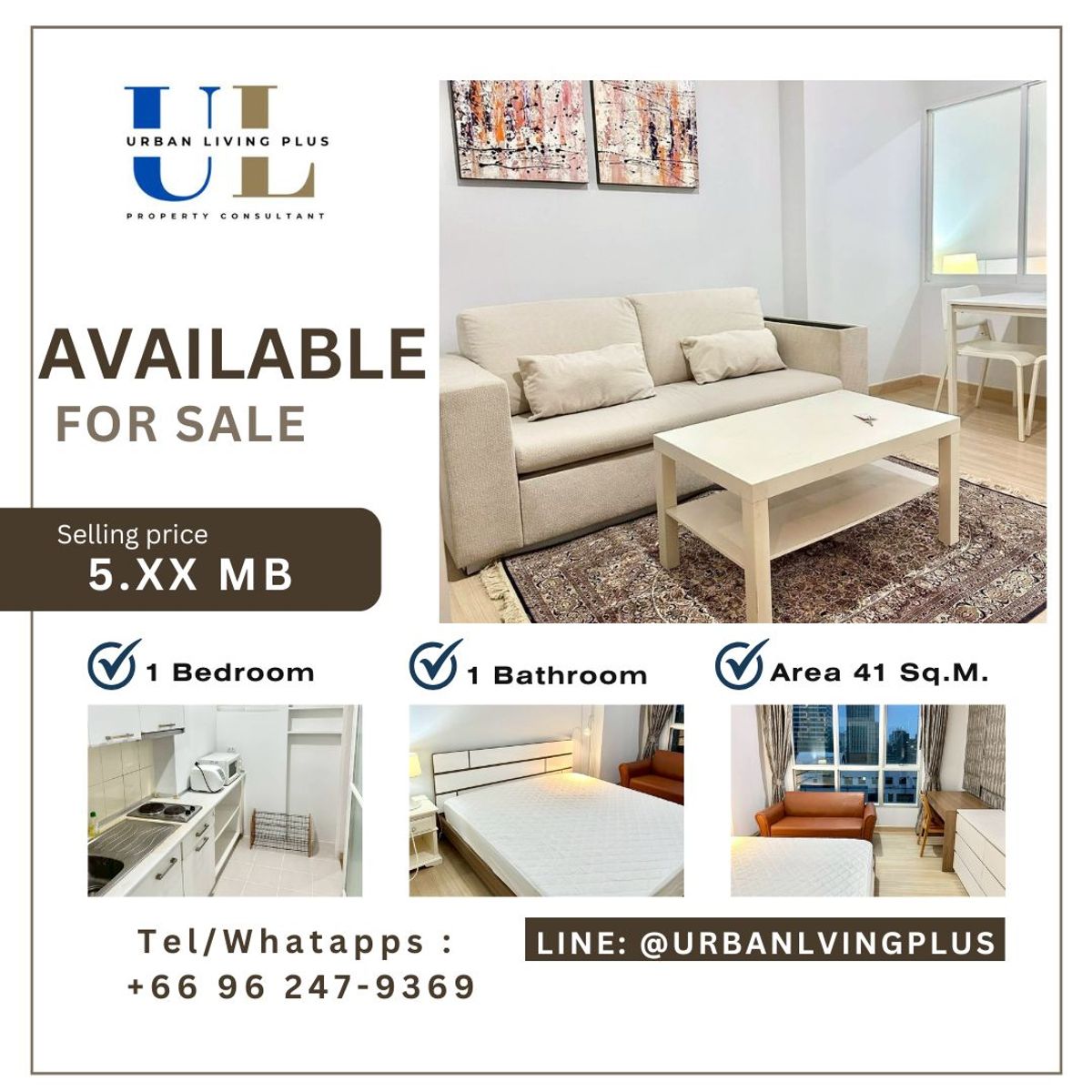 For SaleCondoSathorn, Narathiwat : ( U20250624300 ) Tel/Line 096-2479369 ,  FOR SELL LIFE @SATHORN10✨ 1 Bedroom 1 Bathroom 41 Sq.M. New Renovation, Nice room 