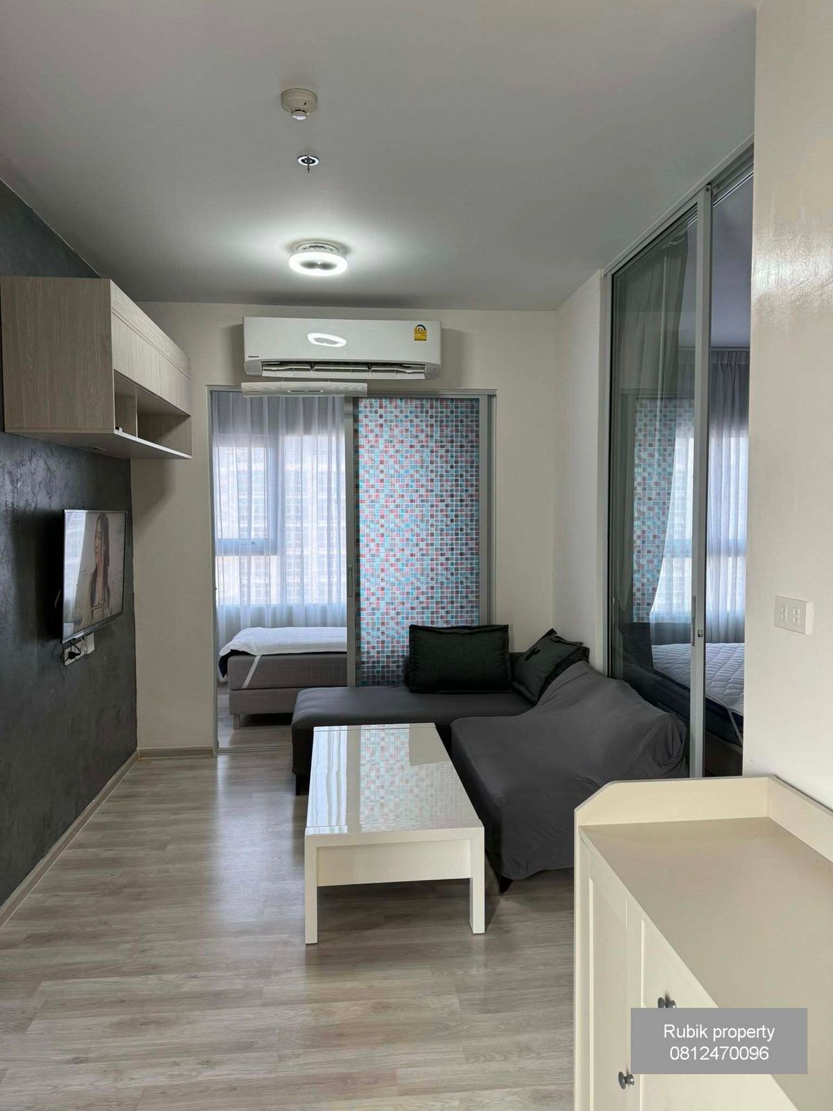 ให้เช่าคอนโดรามคำแหง หัวหมาก : ให้เช่าคอนโดห้องมุม Niche Mono รามคำแหง (1Bed+ 2 ห้องนอน) วิวสระ ส่วนตัวสุดๆ (RB946)