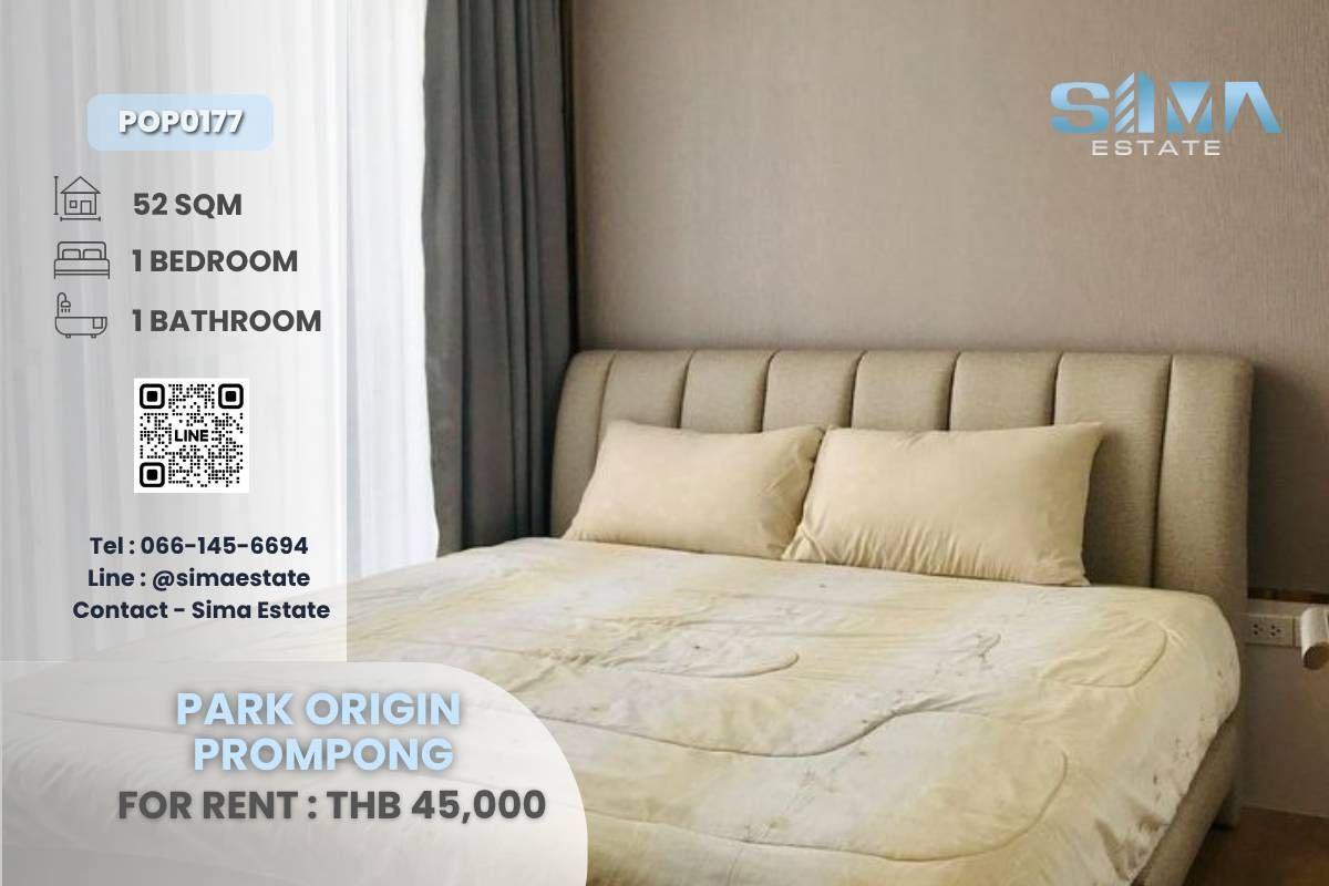 ให้เช่าคอนโดสุขุมวิท อโศก ทองหล่อ : ให้เช่า ☁️ Park Origin Prompong ☁️ ห้องสวยมาก เฟอร์นิเจอร์ครบ