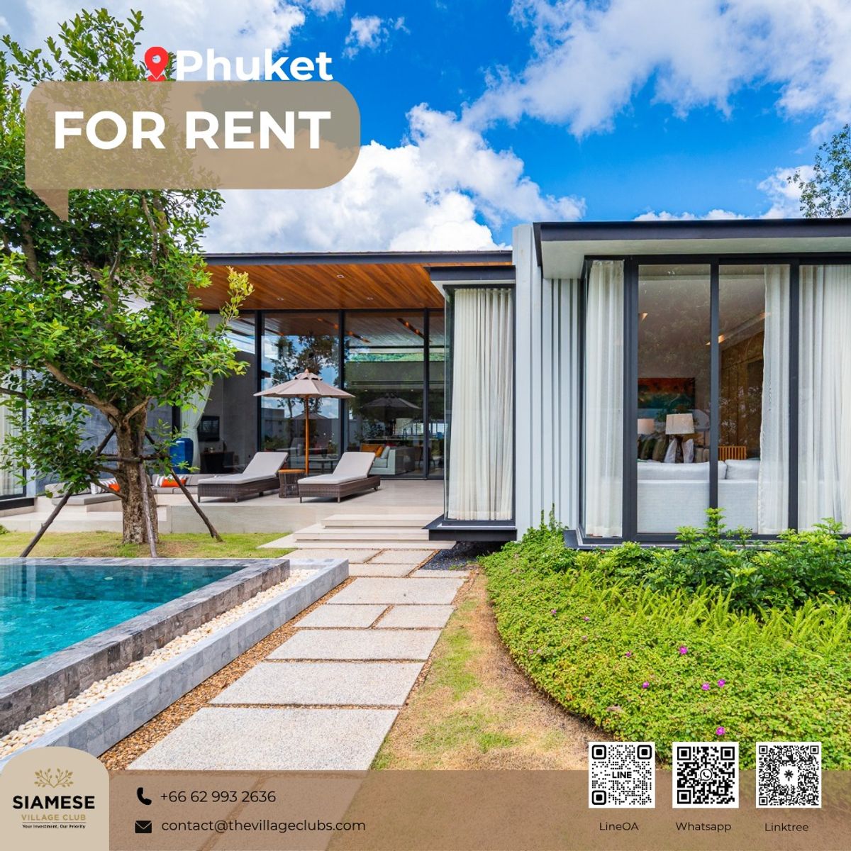ให้เช่าภูเก็ต : Luxury 4-Bedroom Pool Villa in Phuket for Rent