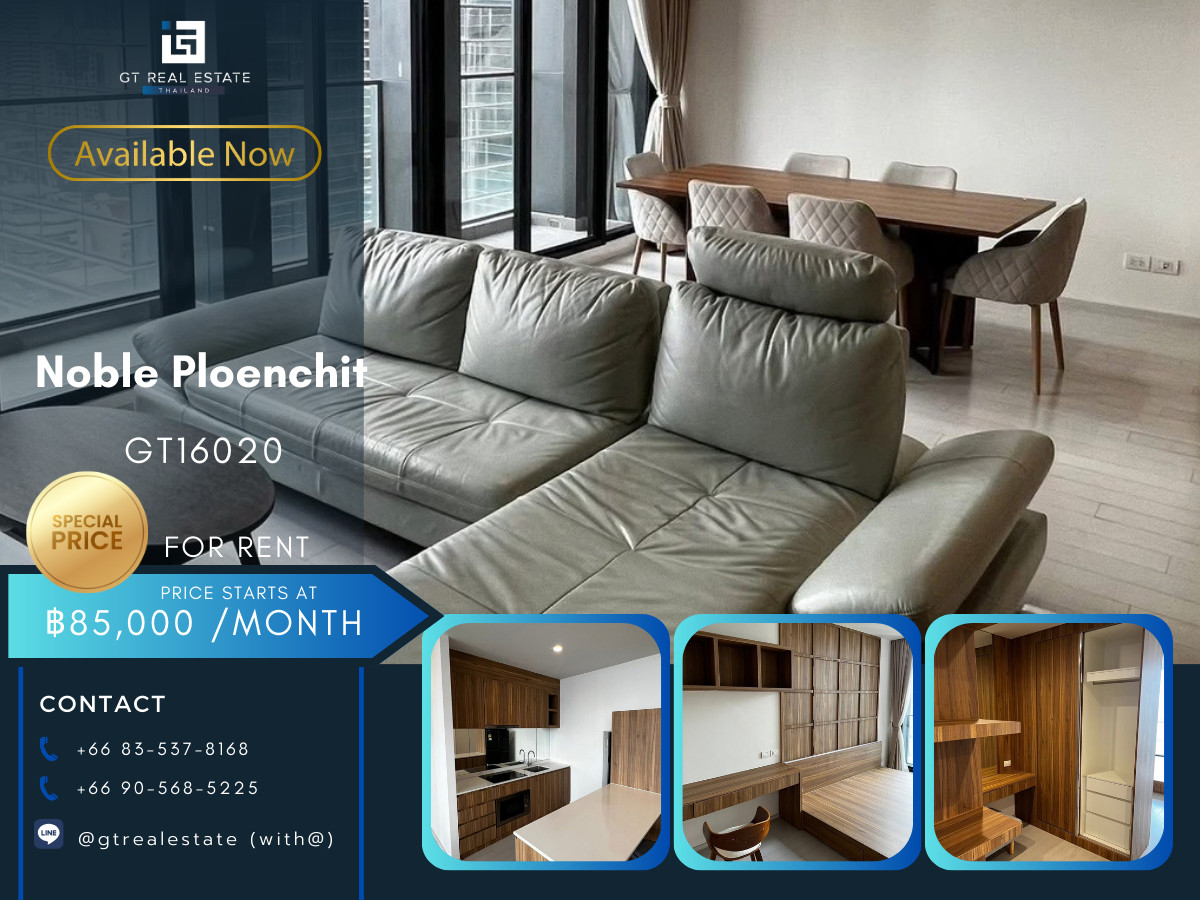 For RentCondoWitthayu, Chidlom, Langsuan, Ploenchit : ✨ GT16020 | Condo Noble Ploenchit, convenient travel, near BTS, there is a shuttle, beautiful room, fully furnished, ready to move in!!