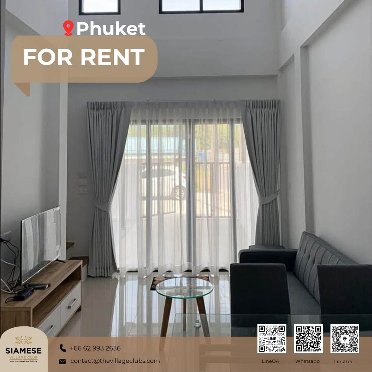 ให้เช่าทาวน์โฮมภูเก็ต : The new townhome in Thalang, Phuket for Rent