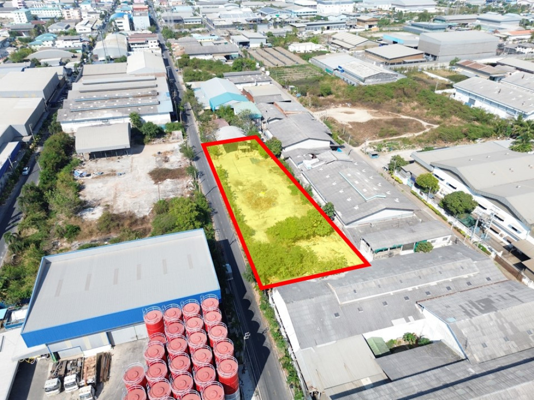 ขายที่ดินสมุทรปราการ สำโรง : ขายที่ดิน ซอยไทยประกัน 600 ตรว ผังสีม่วง หน้ากว้างติดถนนถึง 98 เมตร KK