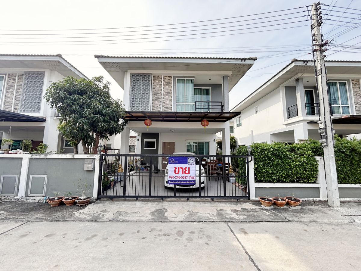 ขายปทุมธานี รังสิต ธรรมศาสตร์ : ขายบ้านแฝด 2 ชั้น ภัทรีดา วิลล่า ปทุมธานี 2 ขนาด 37.5 ตร.ว. ซอยวัดหนองปรง (ซ.วัดไพร่ฟ้า) ใกล้ถนนกรุงเทพ-ปทุมธานี 