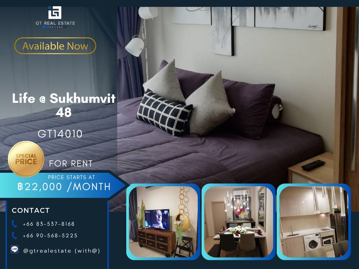 CondoOnnut, Udomsuk : Life @ Sukhumvit 48 condo, convenient transportation, near BTS, have a beautiful shuttle room, complete furniture ready !!