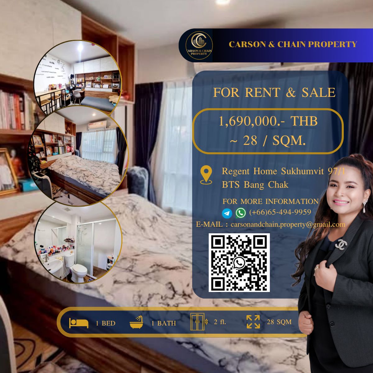 ขายคอนโดอ่อนนุช อุดมสุข : Regent Home Sukhumvit 97/1