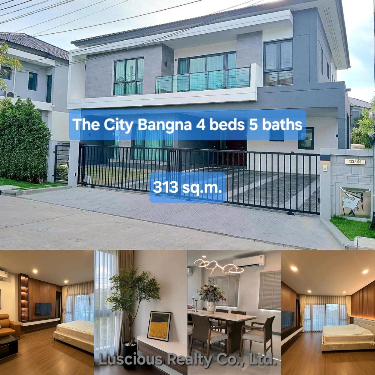 ให้เช่าบ้านบางนา แบริ่ง ลาซาล : The City Bangna  ให้เช่า บ้านเดี่ยว  ใกล้เมกาบางนา  
Luxury house for Rent near Mega Bangna