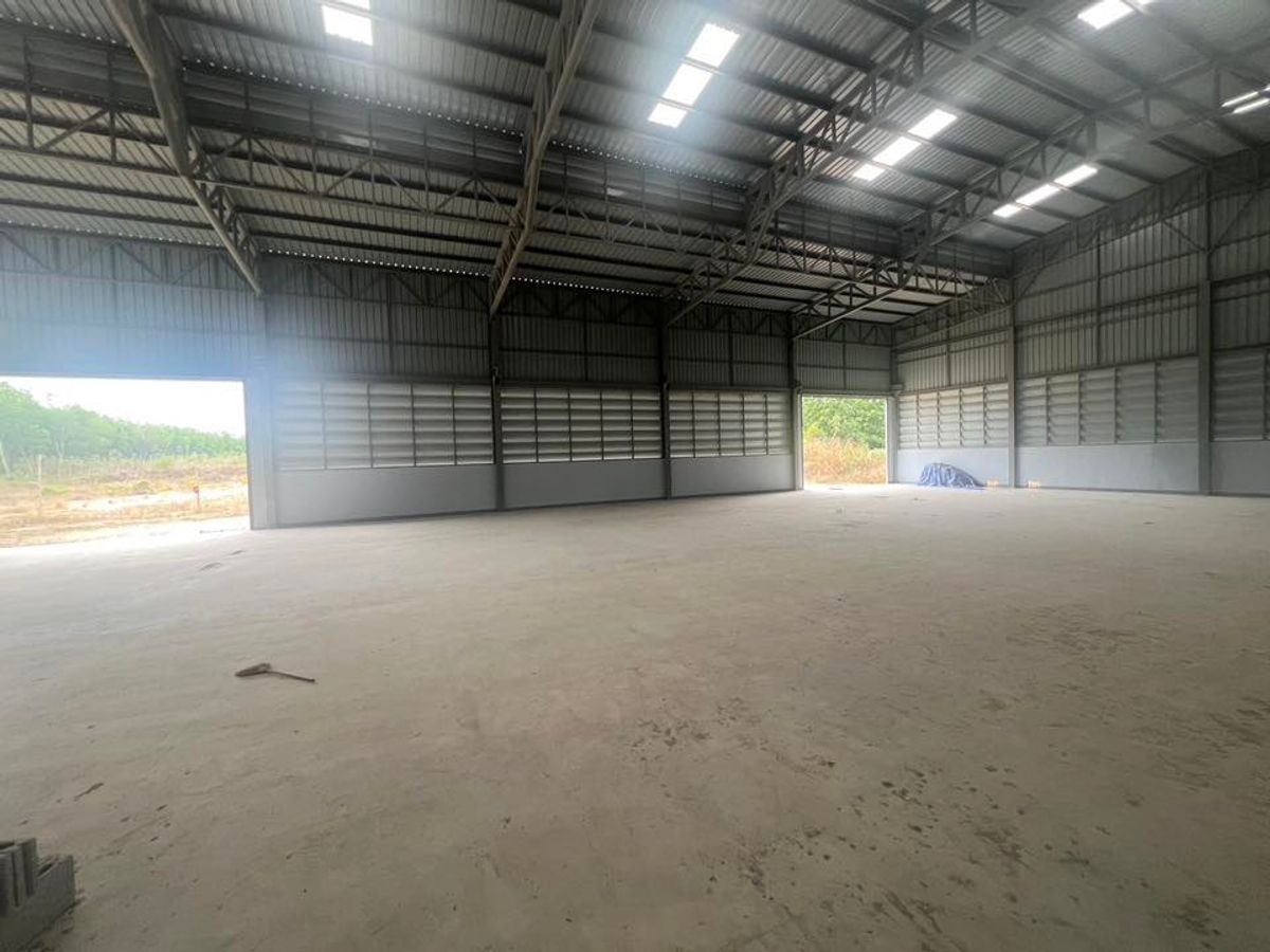 ขายที่ดินระยอง : ขายที่ดินพร้อมโกดัง นิคมพัฒนา ระยอง ติดถนน  ใกล้แหล่งอุตสาหกรรม 24-1-52 ไร่