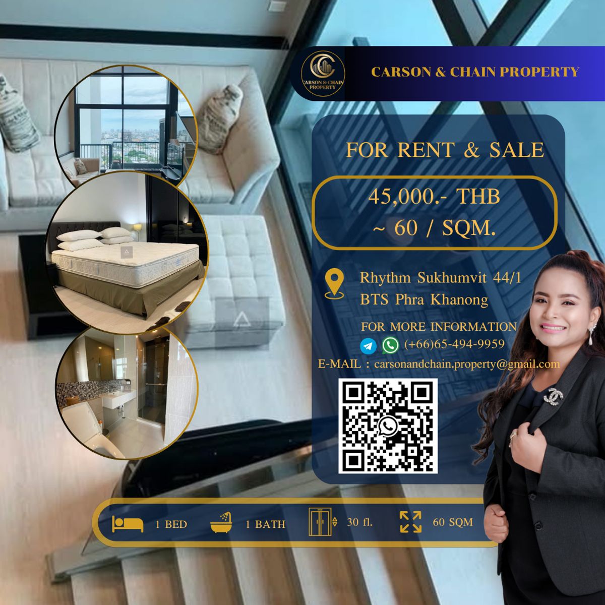 ให้เช่าคอนโดอ่อนนุช อุดมสุข : Rhythm Sukhumvit 44/1
