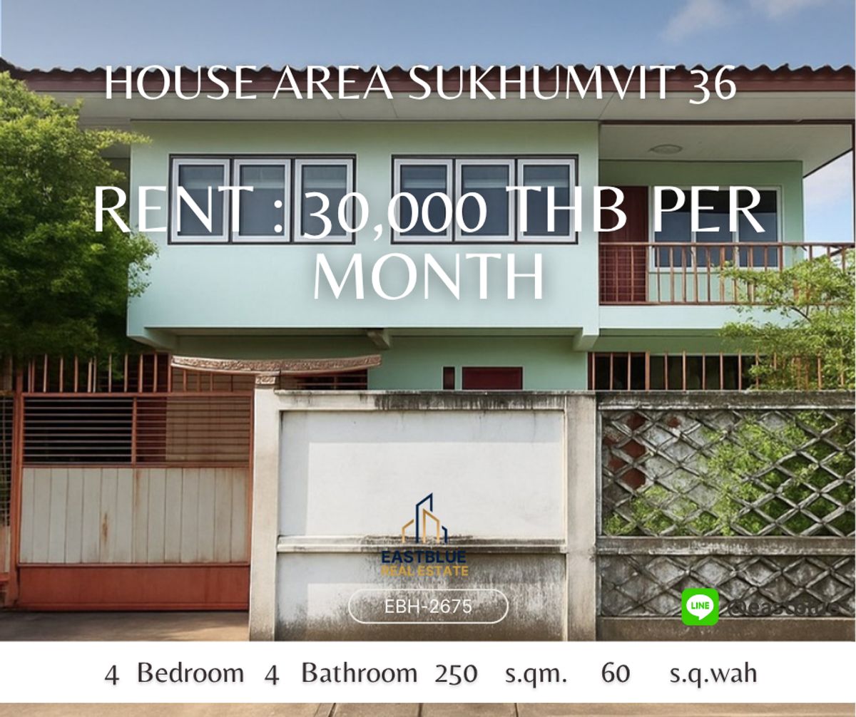 For RentHouseSukhumvit, Asoke, Thonglor : Rent - House Area Sukhumvit 36 ​​Answers in the city. At a great price