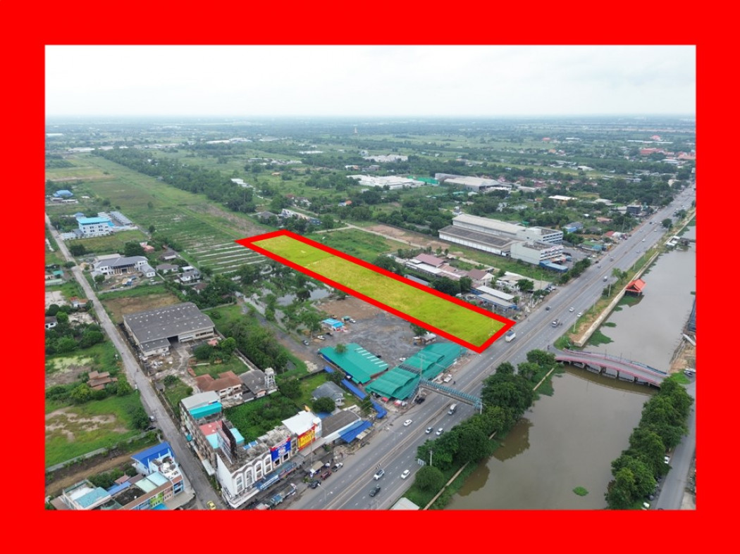 ขายที่ดินปทุมธานี รังสิต ธรรมศาสตร์ : ขาย ที่ดิน ผังสีชมพู คลอง8 ริมถนนรังสิตนครนายก  10 ไร่กว่า หน้ากว้าง 49 เมตร DD