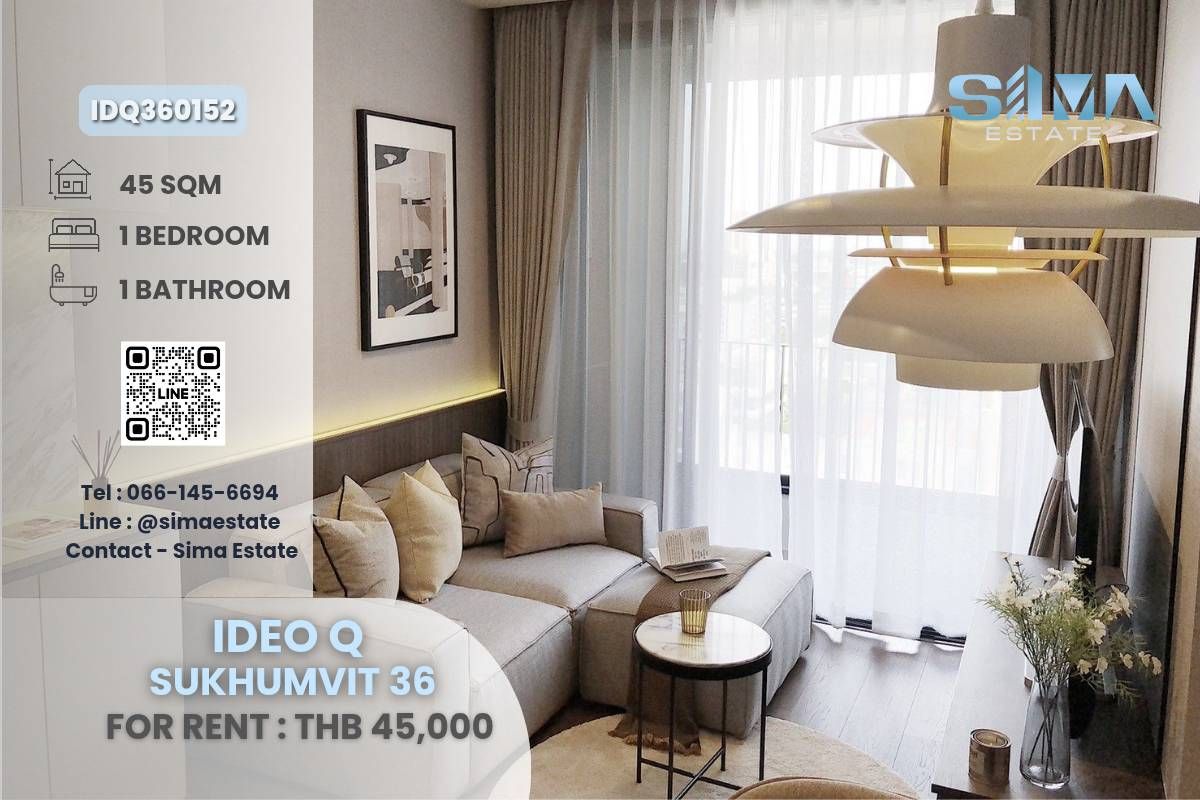 For RentCondoSukhumvit, Asoke, Thonglor : Rent ☁️ideo Q Sukhumvit 36☁️ Beautiful room, well decorated Free ready to move in ☀️