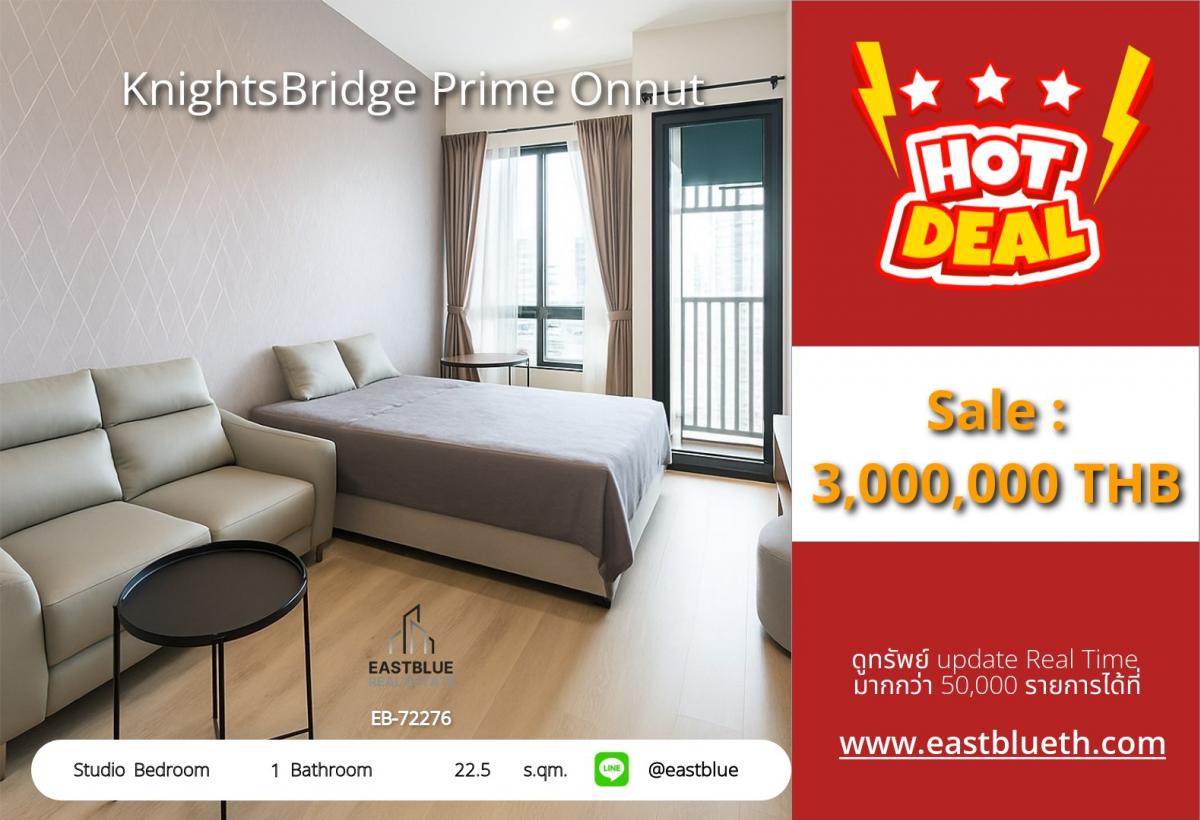 For SaleCondoOnnut, Udomsuk : Luxury condo-Knightsbridge-Prime-onnut-near -BTS-Onnut-only -3-5-million-supports the city life perfectly.