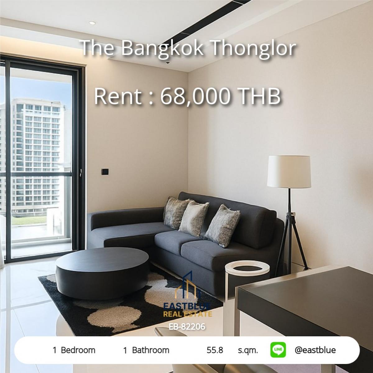 For RentCondoSukhumvit, Asoke, Thonglor : Rent a luxury condo The Bangkok Thonglor 1 bedroom near BTS Thonglor 68,000 Baht/month.Includes a fitness center, 360-degree swimming pool, and complete amenities!