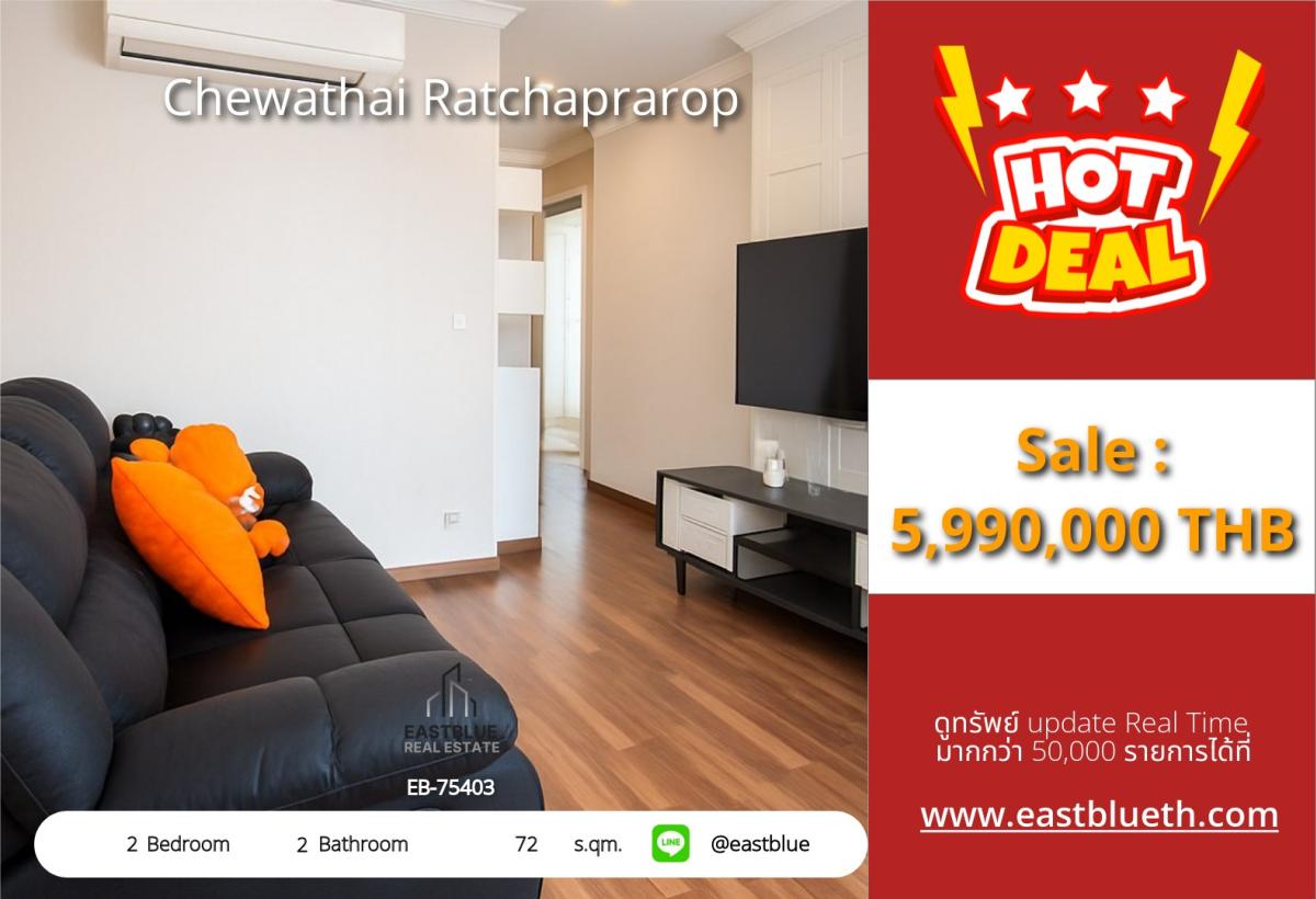 For SaleCondoRatchathewi,Phayathai : Condo in the heart of Victory Monument, 2 bedrooms, 72 sq.m., price 5.99 million THB.Chewathai Ratchaprarop, free complete facilities!