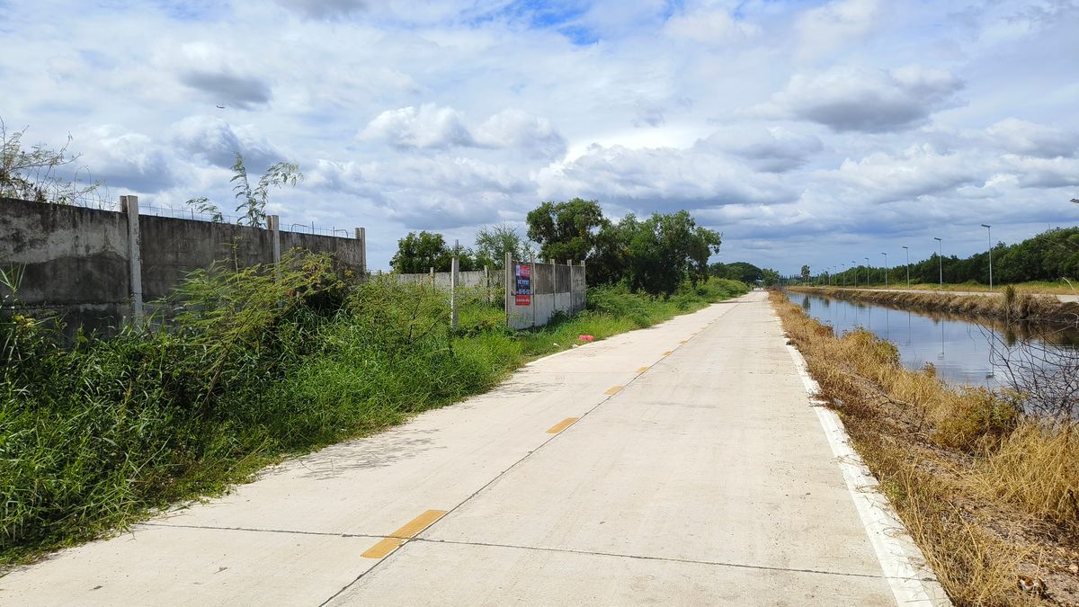 ขายที่ดินปทุมธานี รังสิต ธรรมศาสตร์ : ขายด่วน ที่ดินติดถนนสาธารณะ คสล.หน้ากว้างมาก