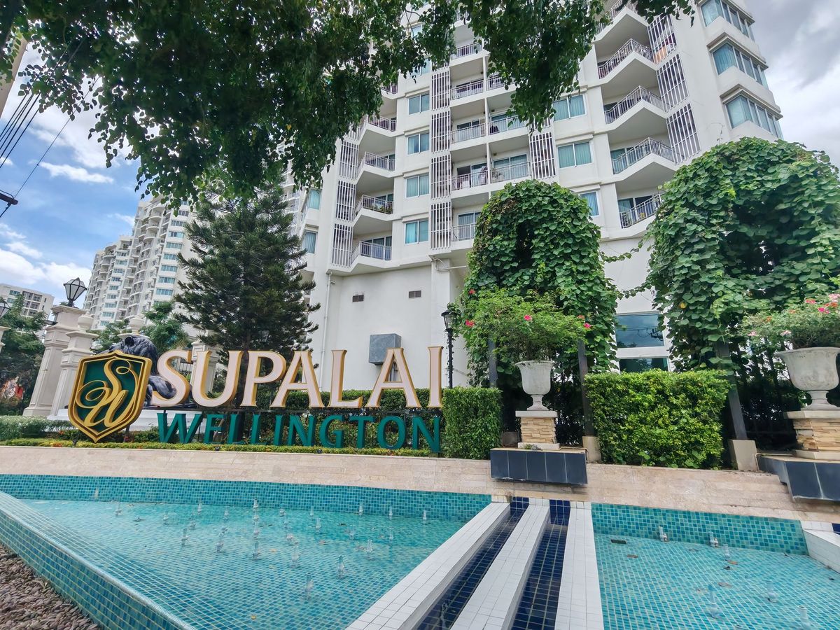 For SaleCondoRama9, Petchburi, RCA : ✨ Urgent sale! Supalai Wellington Condo (Supalai Wellington), beautiful pool view, beautiful decoration, near MRT, Cultural Center