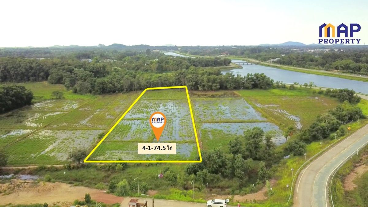 ขายที่ดินจันทบุรี : ขายที่ดินริมคลองภักดีรำไพ 4 ไร่ 1 งาน 74.5 ตรว.