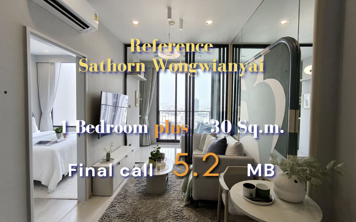 ขายคอนโดวงเวียนใหญ่ เจริญนคร : Condo มินิมอลสายอินฟลู📸 Reference Sathorn-วงเวียนใหญ่ ไซส์ 1 Bed+ // ติดต่อ 094 456 1454 ฮัน