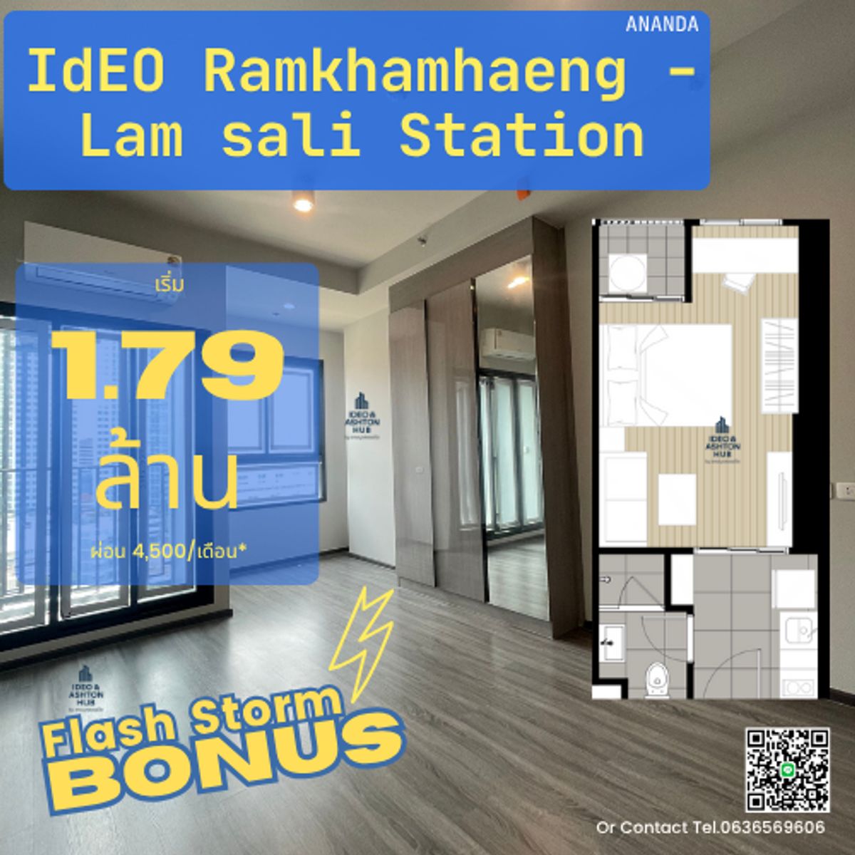 ขายดาวน์คอนโดเสรีไทย-นิด้า : 📍𝐈𝐝𝐞𝐨 𝐑𝐚𝐦𝐤𝐡𝐚𝐦𝐡𝐚𝐞𝐧𝐠 – 𝐋𝐚𝐦𝐬𝐚𝐥𝐢 𝐒𝐭𝐚𝐭𝐢𝐨𝐧 เริ่มเพียง 𝟏.𝟕𝟗 ล้าน | ผ่อนเพียง 𝟒,𝟓𝟎𝟎.-/เดือน*  𝐓𝐞𝐥. 𝟎𝟔𝟑 𝟔𝟓𝟔 𝟗𝟔𝟎𝟔