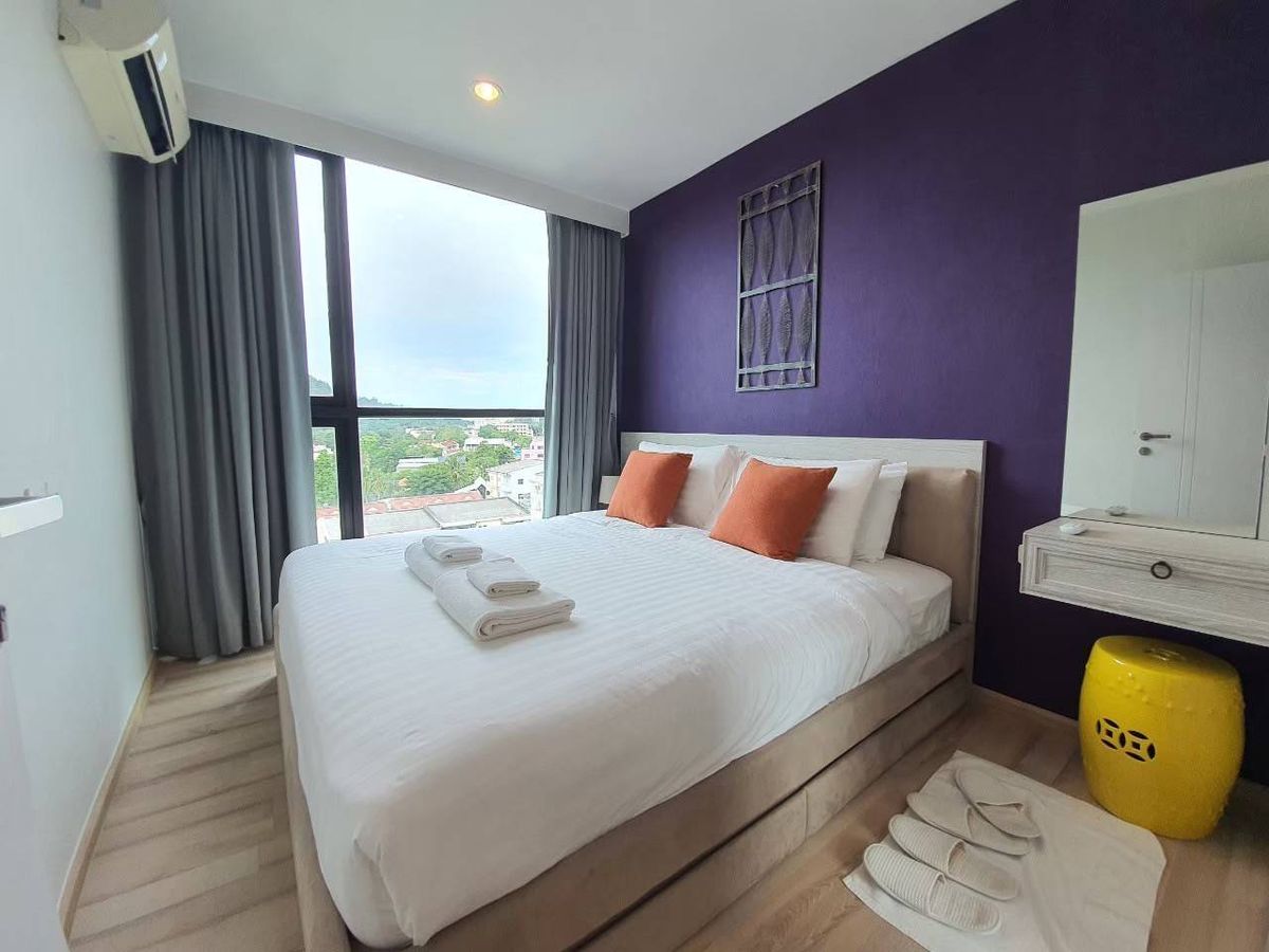 For RentCondoPhuket : View of Khao Decorated room, beautiful free Wi -Fi, internet rental 1 bedroom, 1 bathroom, The Best, Phuket Highness, The Base Height Phuket