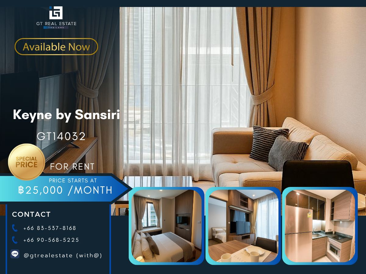 For RentCondoSukhumvit, Asoke, Thonglor : Keyne by sansiri condo is convenient to travel near the BTS Skytrain. Ready to stay immediately !!
