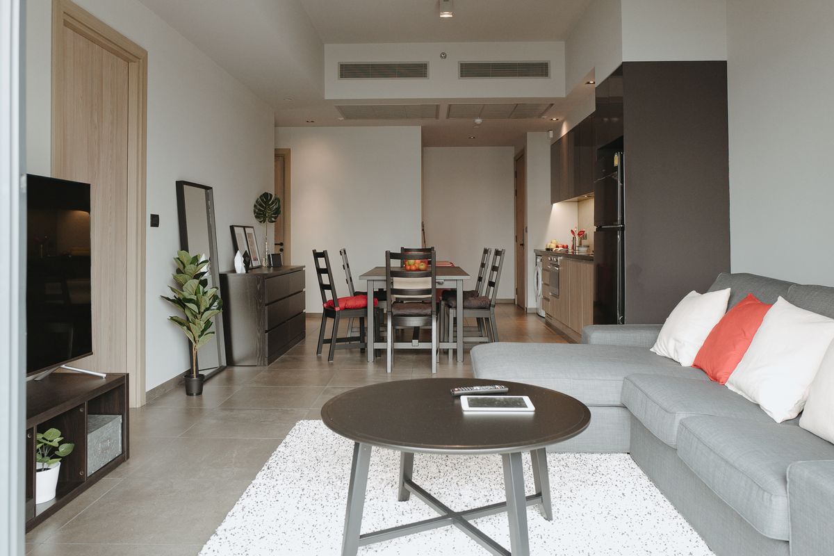 For RentCondoSukhumvit, Asoke, Thonglor : 2 bedroom condo for rent. The Lofts Asoke 🔥 Near MRT Phetchaburi 🔥