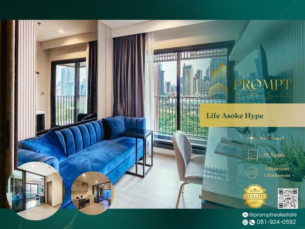 For RentCondoRama9, Petchburi, RCA : KL04962 - Life Asoke Hype :  ไลฟ์ อโศก ไฮป์ - MRT Rama9 / CentralRama9 / ARL Makkasan