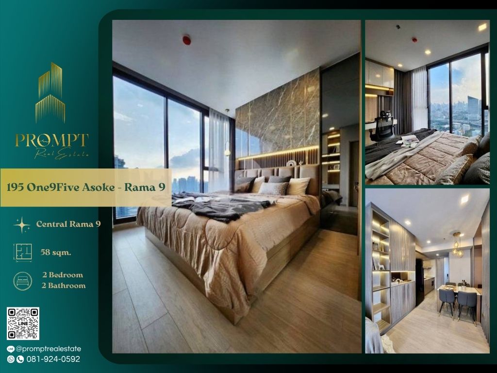 For RentCondoRama9, Petchburi, RCA : OP01545 - 195 One9Five Asoke - Rama 9 (oneninefive , one nine five) :  วัน ไนน์ ไฟว์ อโศก - พระราม 9 - MRT RAMA 9/ Central Rama 9 / Fourtune