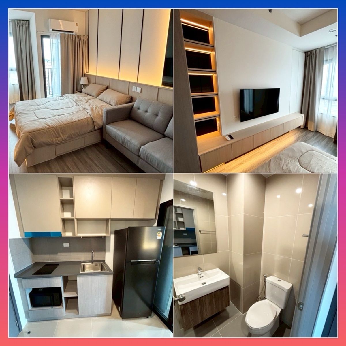 For RentCondoSeri Thai, Ramkhamhaeng Nida : IDEO IDO Ramkhamhaeng Lamsalee Station Condo for Rental Yellow BTS Lamsali Lat Phrao Srinakarin