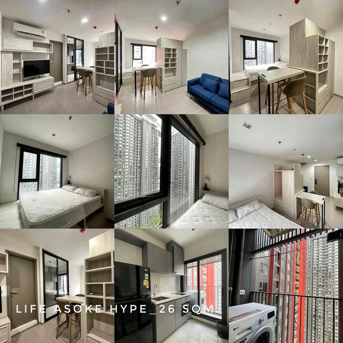 For RentCondoRama9, Petchburi, RCA : Ready to live in Life Asoke Hype, the north room is not hot, combined, central and parking near the Rama 9 mrt.