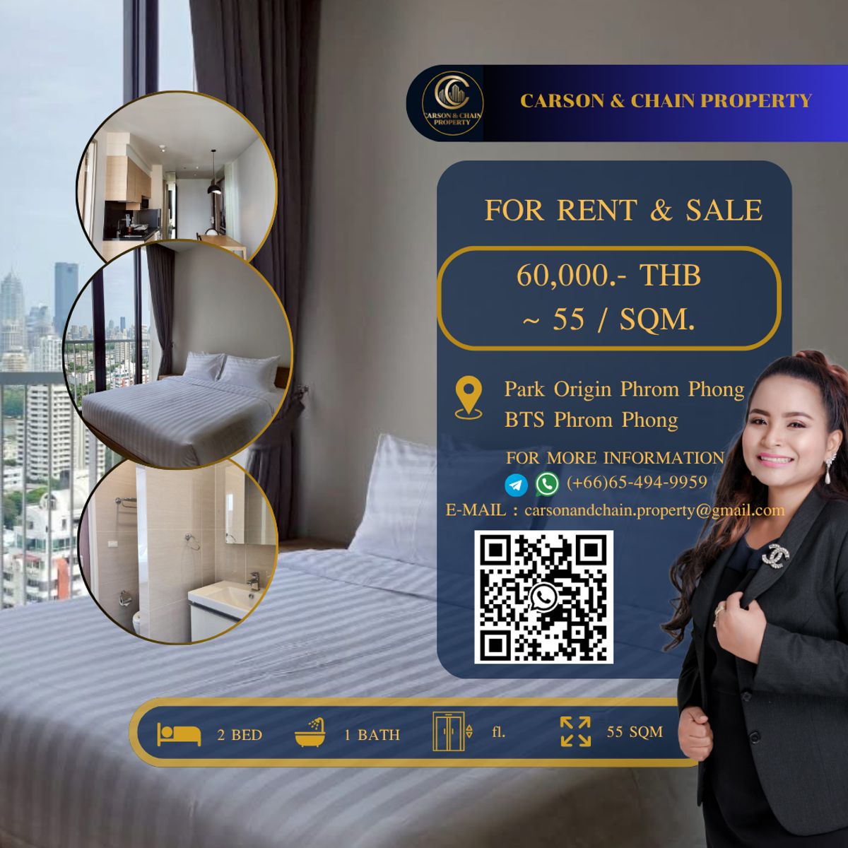 ให้เช่าคอนโดสุขุมวิท อโศก ทองหล่อ : Park Origin Phrom Phong