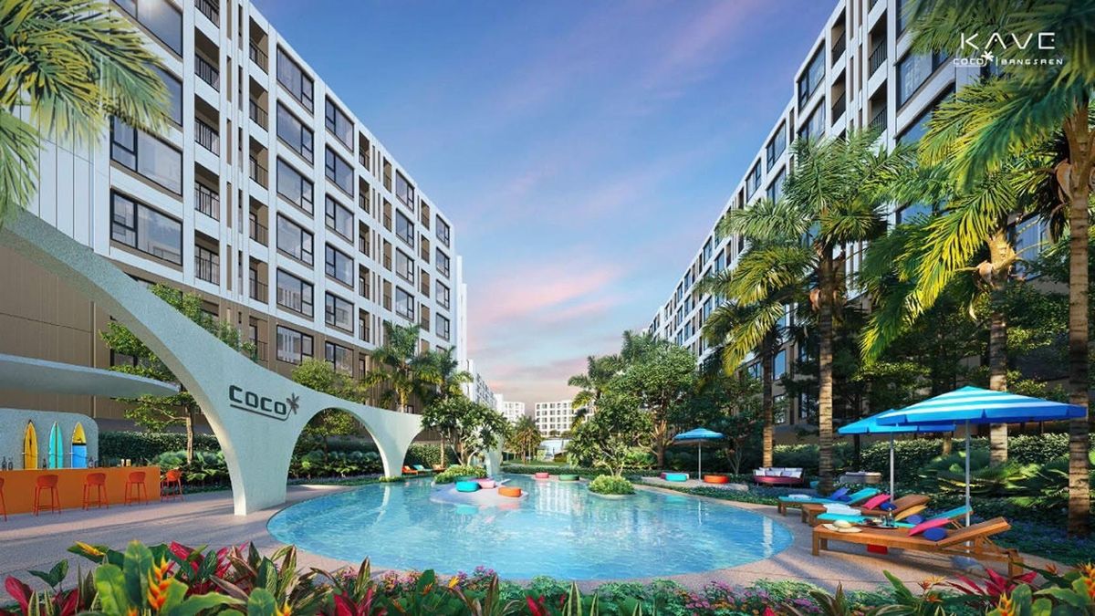 For RentPattaya, Bangsaen, Chonburi : Rent Kev Coco, Bangsaen, new condo, Filich, ready to be adjacent to Burapha University, more than 50 activities in the heart of Bangsaen