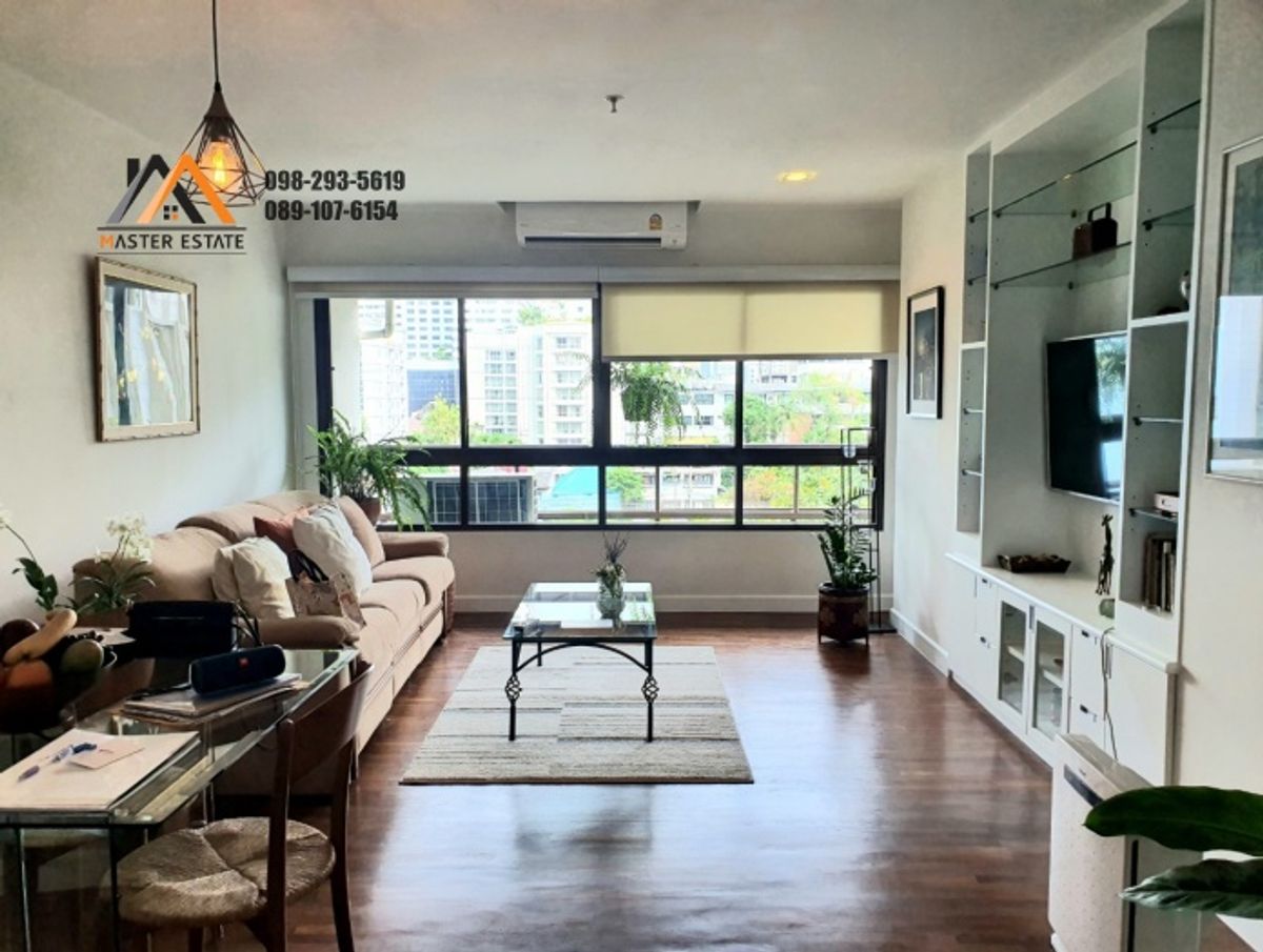 For RentCondoWitthayu, Chidlom, Langsuan, Ploenchit : House for rent, Ploenchit Condo, large room 65 sqm. In the heart of comfort Modern style design, beautiful, complete, clean, pleasant to meet all lifestyles