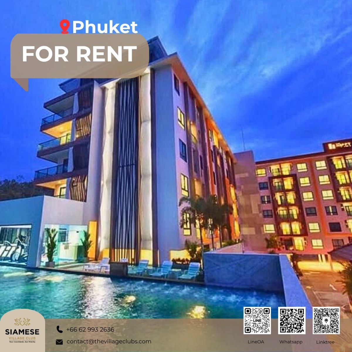 ให้เช่าคอนโดภูเก็ต : The Condominium in Nai Yang, Phuket for Rent!