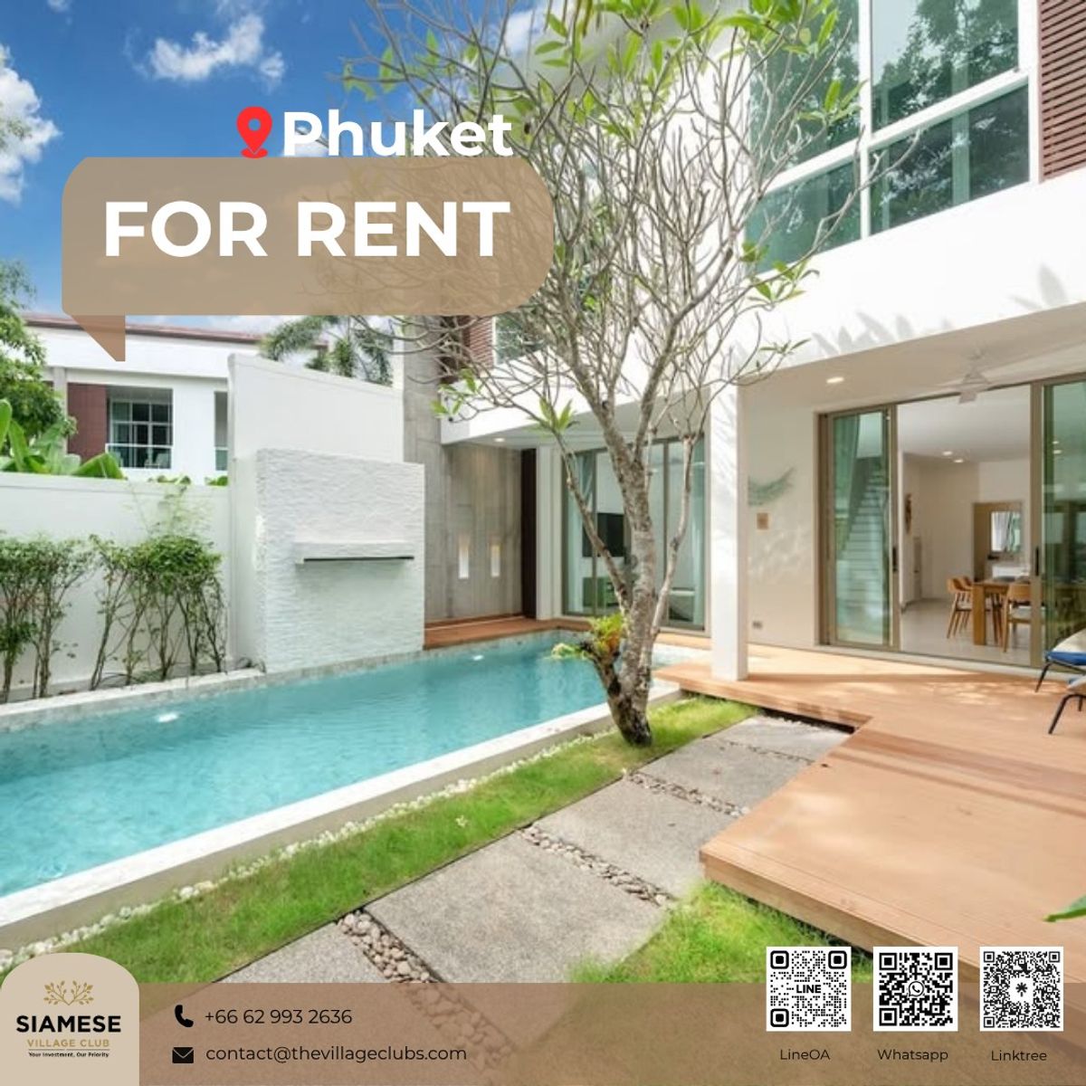 ให้เช่าภูเก็ต : Luxury villa in Bangtao  for Rent in Phuket