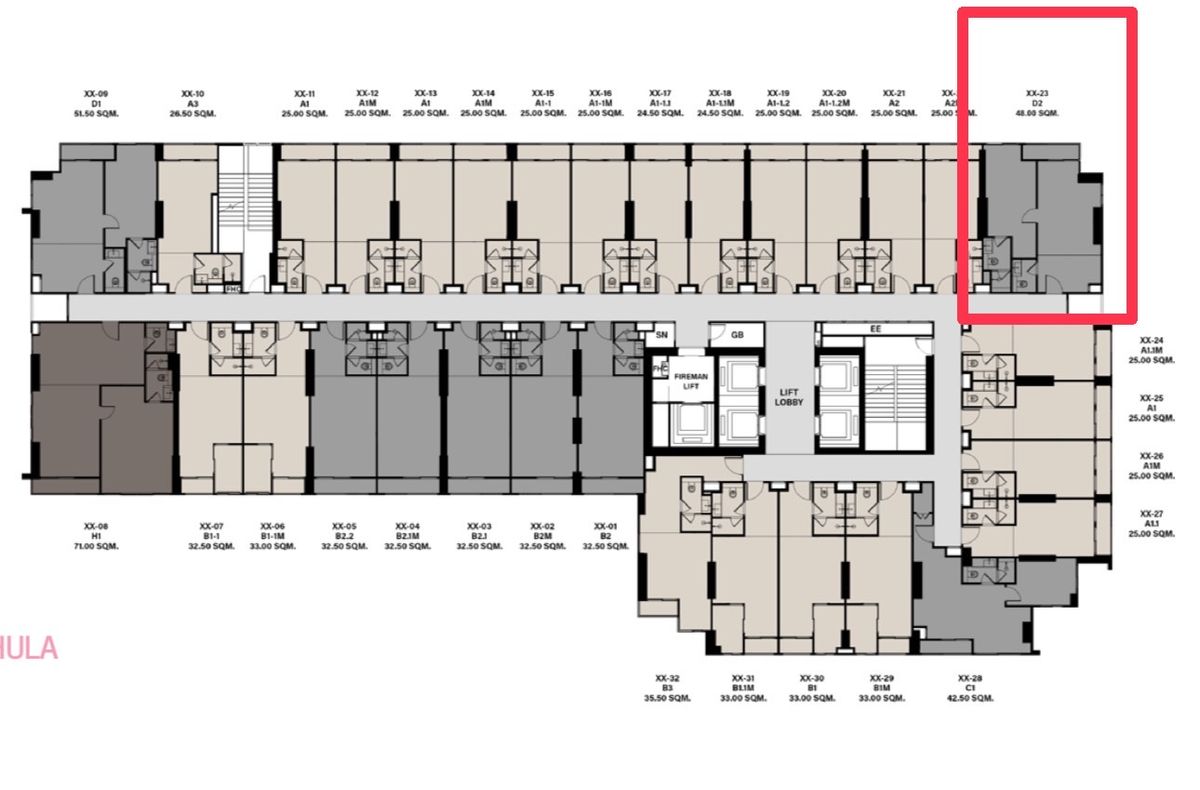 ขายคอนโดสีลม ศาลาแดง บางรัก : ด่วน❗️❗️ ไม่มีราคานี้แล้ว ห้องขายดาวน์ 2 Bed 2 Bath (48+18.5 sqm) ไม่บล็อควิว 2 สิทธิ์จอดรถ📞 Call 097-3483447 (Den)