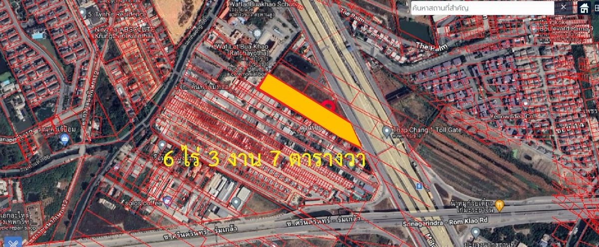 For RentLandMin Buri, Romklao : Renting a cheap empty land Next to the main road, Kanchanaphisek Road, Tap Chang